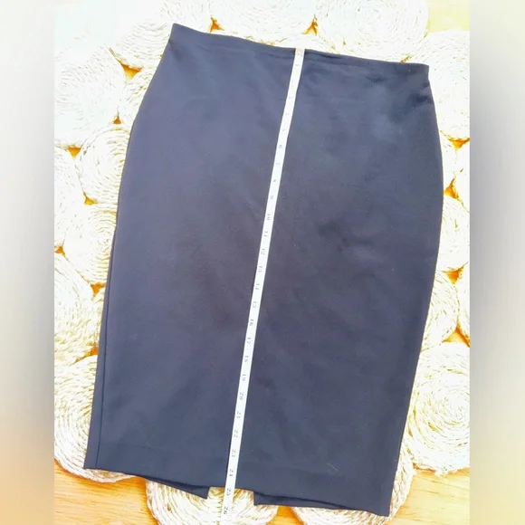 Express High Waist Pencil Skirt with Back Slit - Black - Picture 8 of 8